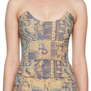 Miaou Graphic Print Bustier Top